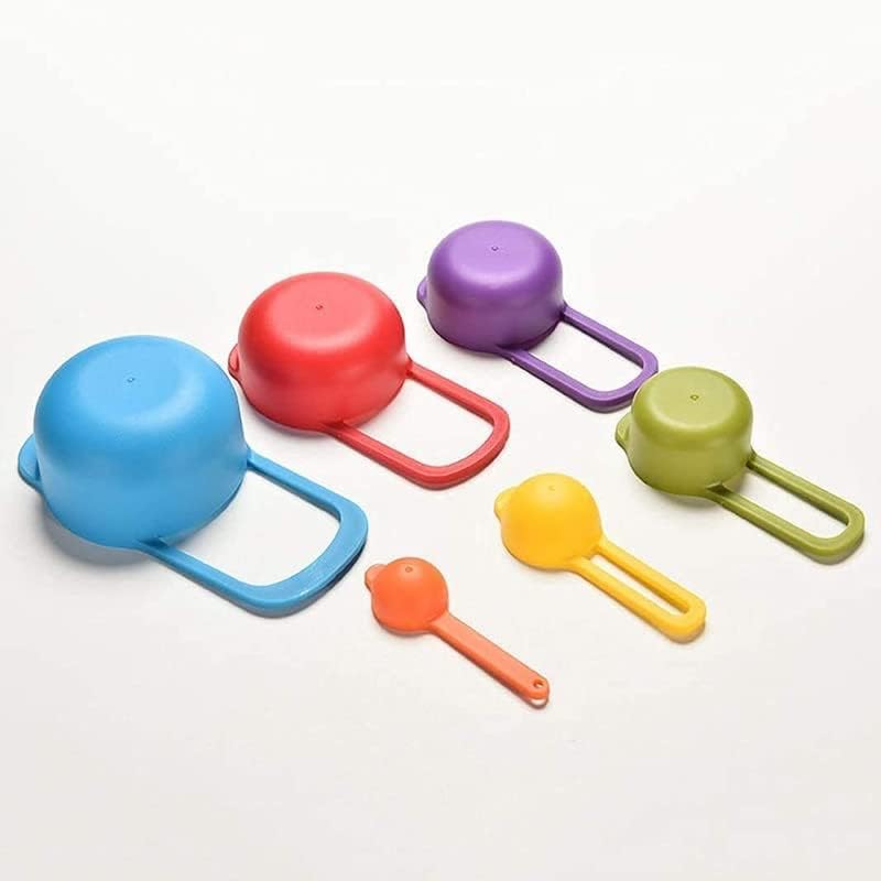 Measuring Cups and Spoons Set, Plastic, Multicolor, 6 Pieces, 250ml to 7.5ml Sizes, Dishwasher Safe