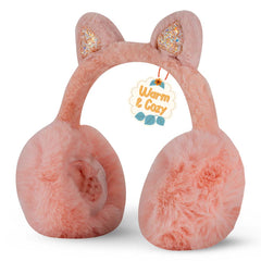 Winter Cat Ears Warmer Earmuffs Women Fluffy Earflap Headband Glitter Ears Plush Foldable Earflap Ear Muffs