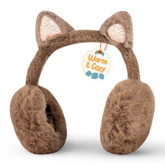 Winter Cat Ears Warmer Earmuffs Women Fluffy Earflap Headband Glitter Ears Plush Foldable Earflap Ear Muffs