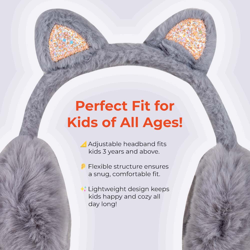 Winter Cat Ears Warmer Earmuffs Women Fluffy Earflap Headband Glitter Ears Plush Foldable Earflap Ear Muffs